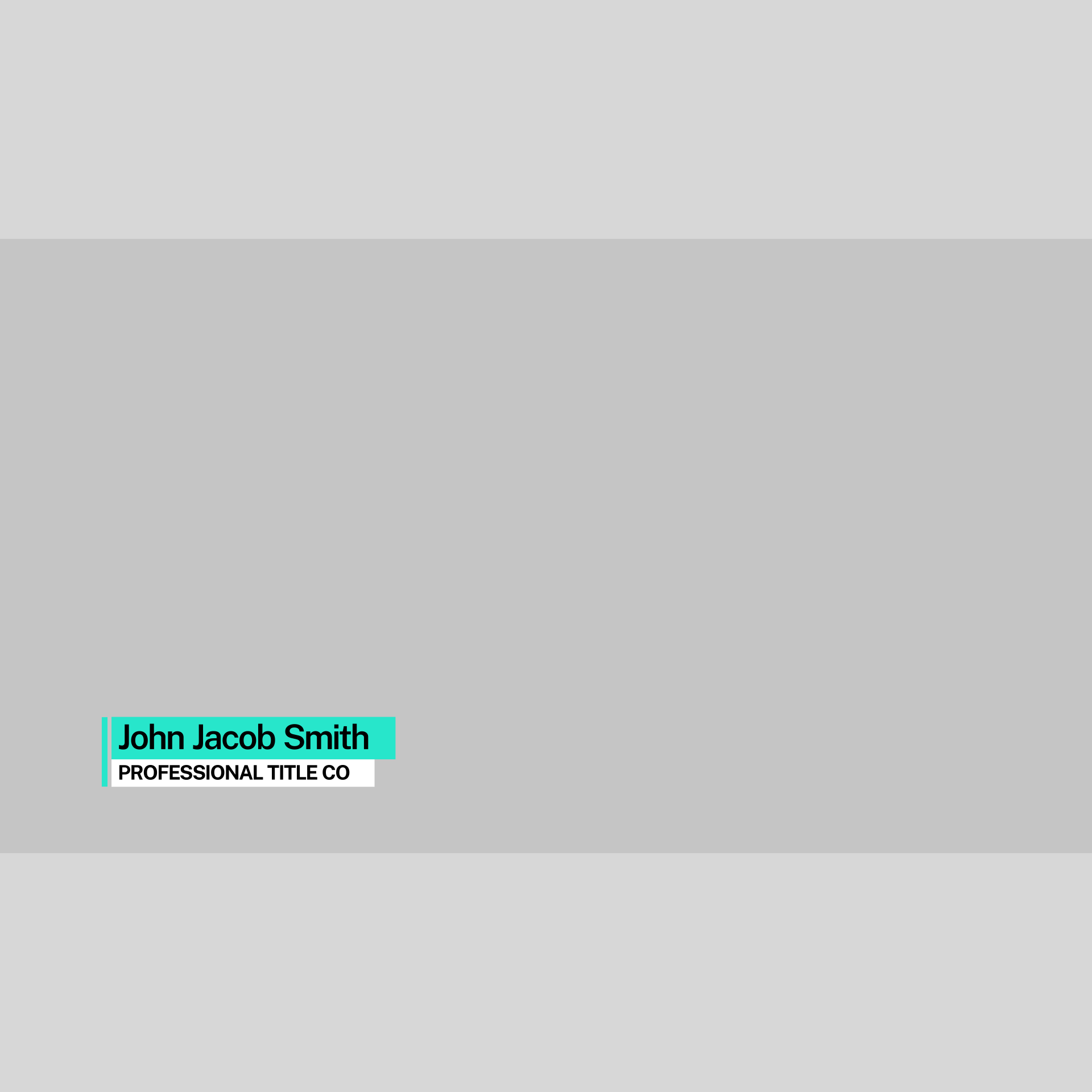 Final lower third, example 1