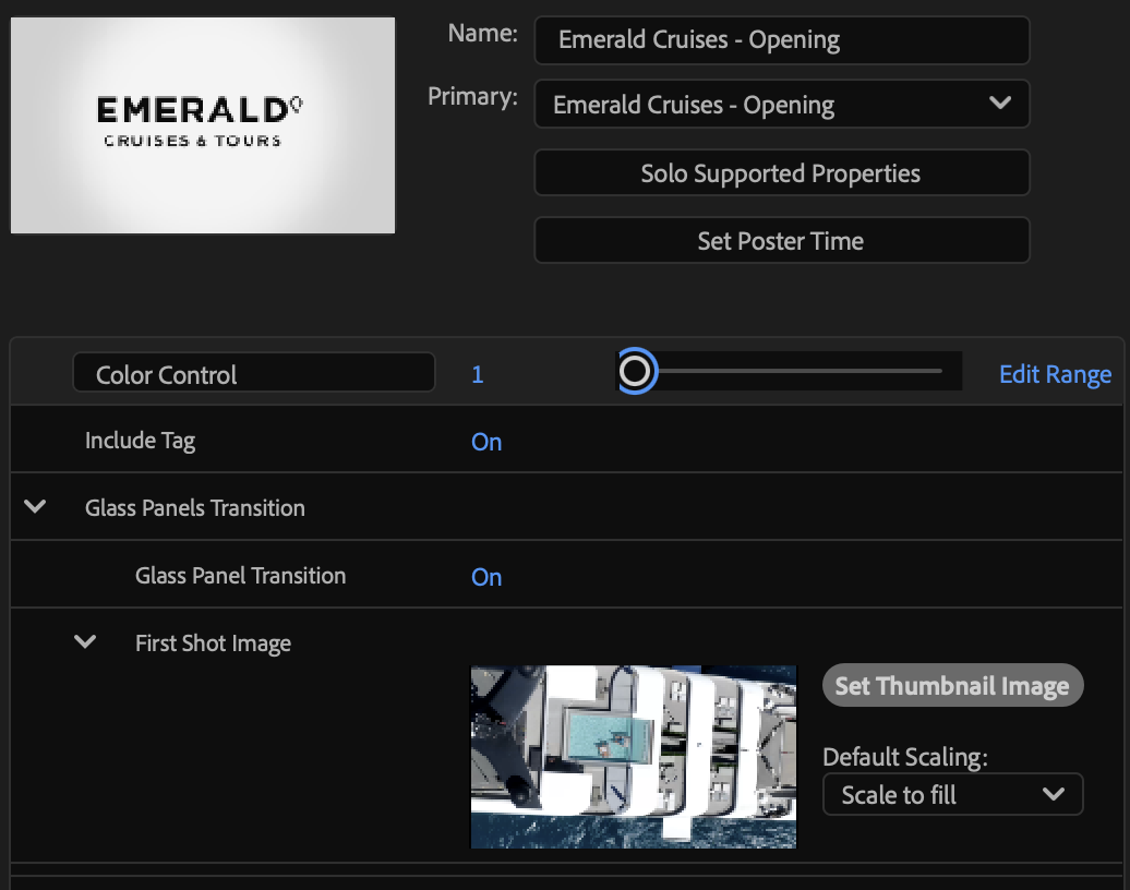 Essential Graphics panel layout