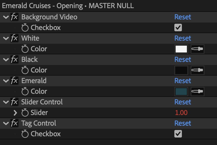 Master Null on the timeline